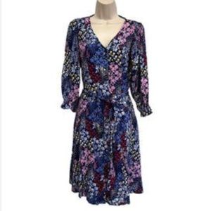 NWT Talbots Colorful Floral Viscose Dress Size 16